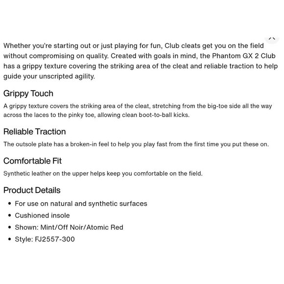 Nike Phantom GX 2 Club Multi-Ground Soccer Cleats FJ2557-300 Men's 6.5 NEW - Picture 11 of 13